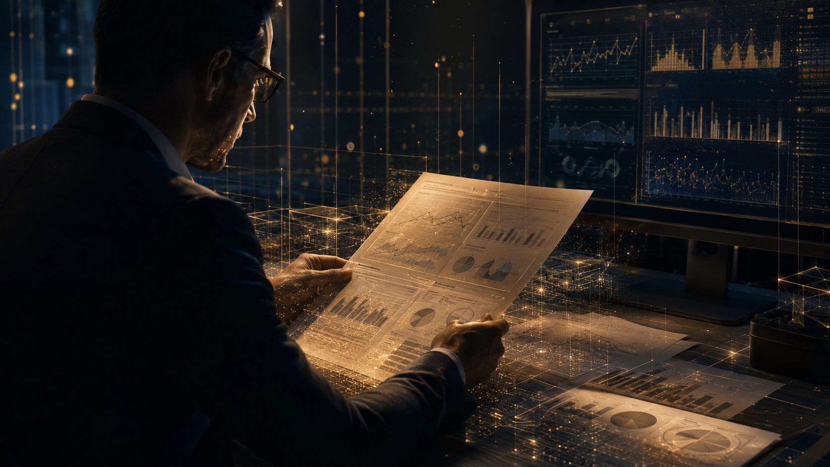 Illustration sobre d'un tableau de scoring de présence digitale sur cinq dimensions pour un professionnel suisse